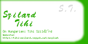 szilard tihi business card